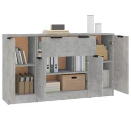 Berkfield Home Sideboards 3 pcs Concrete Grey Engineered Wood - thumbnail 4