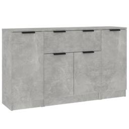 Berkfield Home Sideboards 3 pcs Concrete Grey Engineered Wood - thumbnail 3