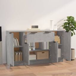 Berkfield Home Sideboards 3 pcs Concrete Grey Engineered Wood - thumbnail 1