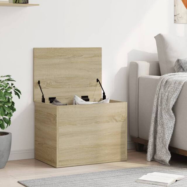 Berkfield Home Storage Box Sonoma Oak 60x42x46 cm Engineered Wood in Light Tan - Size: 60 x 42 x 46 cm - image 1