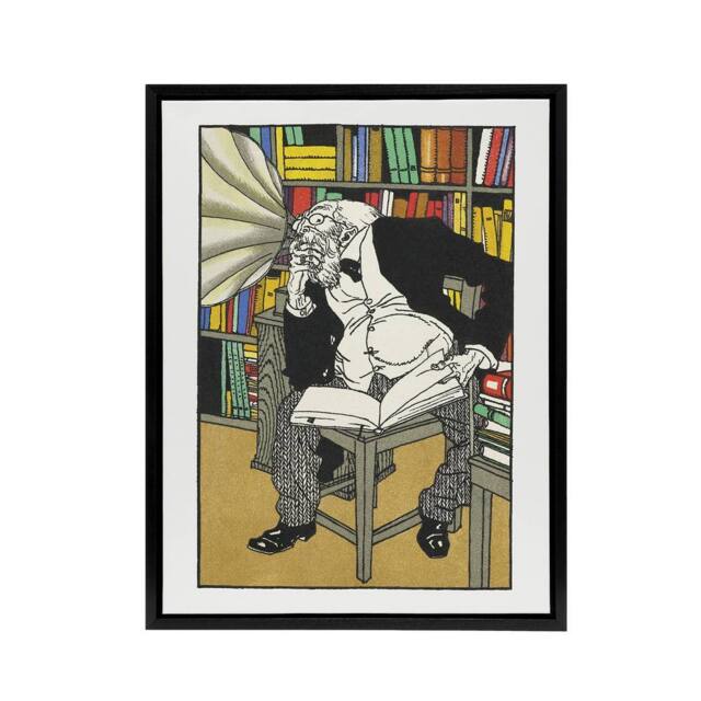 "Artery8 Dialectician With a Gramophone Moriz Jung Framed Canvas Wall Art Print - Size: W12"" x H16""" - image 1