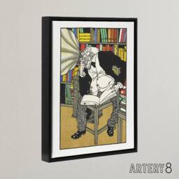 "Artery8 Dialectician With a Gramophone Moriz Jung Framed Canvas Wall Art Print - Size: W12"" x H16""" - thumbnail 2