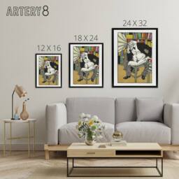 "Artery8 Dialectician With a Gramophone Moriz Jung Framed Canvas Wall Art Print - Size: W12"" x H16""" - thumbnail 4