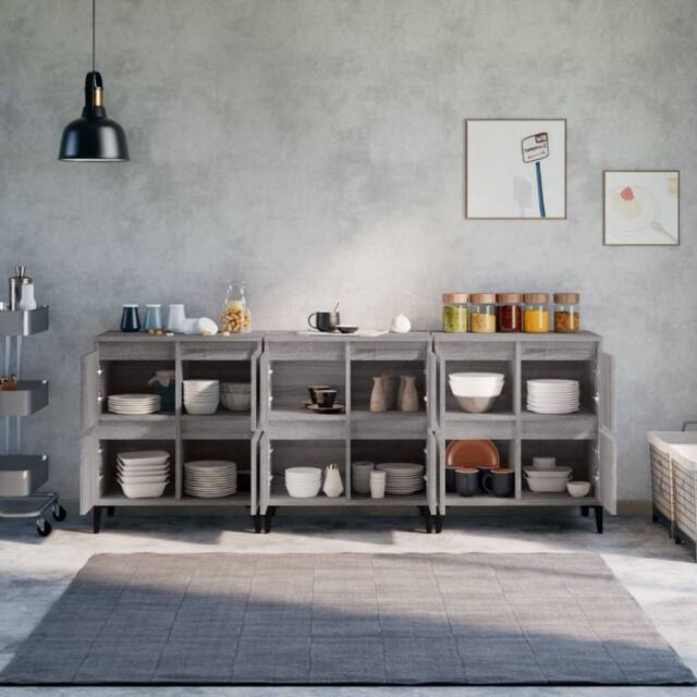 Berkfield Home Sideboards 3 pcs Grey Sonoma 60x35x70 cm Engineered Wood - Size: 60 x 35 x 70 cm - image 1