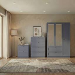 Home Discount Vida Designs Altino 3Pc Bedroom Set(2Dr Bedside, 4Dr Chest, Wardrobe) in Grey - thumbnail 1