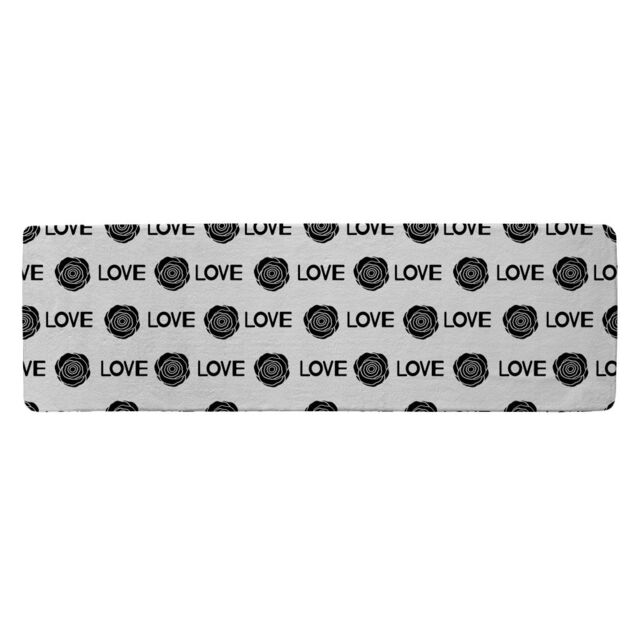 Benjamin Tate Design Rose & Love Print Runner Rug in Natural - Size: 67 cm x 230 cm - image 1