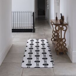 Benjamin Tate Design Rose & Love Print Runner Rug in Natural - Size: 67 cm x 230 cm - thumbnail 3