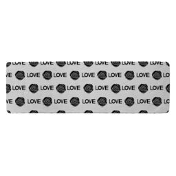 Benjamin Tate Design Rose & Love Print Runner Rug in Natural - Size: 67 cm x 230 cm - thumbnail 1