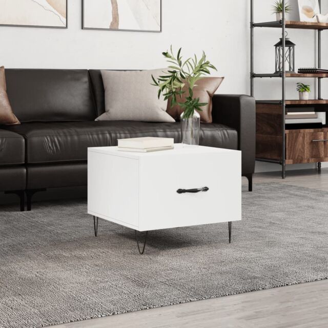 Berkfield Home Coffee Table White 50x50x40 cm Engineered Wood - Size: 50 x 50 x 40 cm - image 1
