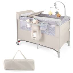 CASART Pack & Play Foldable Baby Nursery Center With Diaper Changing Table in Beige - thumbnail 5