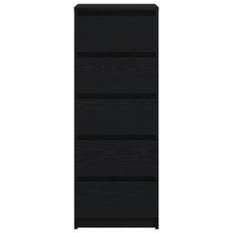 Berkfield Home Sideboard with Drawers Black Oak 37.5x35x99 cm Engineered Wood - thumbnail 6