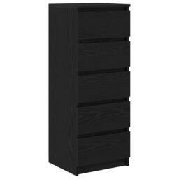 Berkfield Home Sideboard with Drawers Black Oak 37.5x35x99 cm Engineered Wood - thumbnail 3