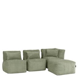 icon 4pcs Noa Bean Bag, 1x Corner, 2x Recliner, 1x Slab, Jumbo Cord in Green - thumbnail 3