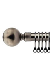 New Edge Blinds 16-19mm Sphere Extendable Durable Metal Curtain Pole Set in Charcoal - Size: 170 cm - 300 cm - thumbnail 1