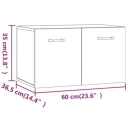 Berkfield Home Wall Cabinet Brown Oak 60x36.5x35 cm Engineered Wood - thumbnail 9