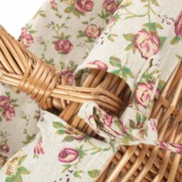 Red Hamper Wicker Cotton Lined Deluxe Shopping Basket in Pink - thumbnail 4