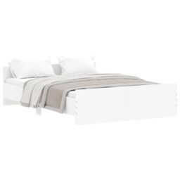 Berkfield Home Bed Frame with Headboard & Footboard White 135x190 cm Double - thumbnail 2