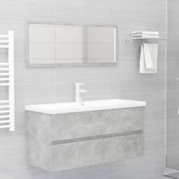 Berkfield Home Sink Cabinet with Built-in Basin Concrete Grey Engineered Wood - thumbnail 3