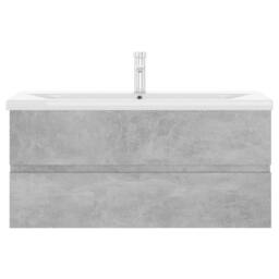 Berkfield Home Sink Cabinet with Built-in Basin Concrete Grey Engineered Wood - thumbnail 4