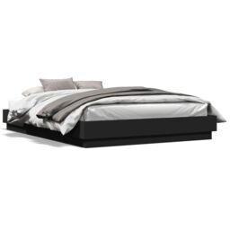 Berkfield Home Bed Frame with LED without Mattress Black 150x200 cm King Size - thumbnail 5