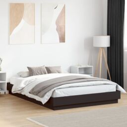 Berkfield Home Bed Frame with LED without Mattress Black 150x200 cm King Size - thumbnail 1