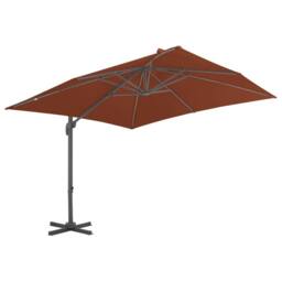 Berkfield Home Cantilever Umbrella with Aluminium Pole Terracotta 400x300 cm in Brown - thumbnail 2
