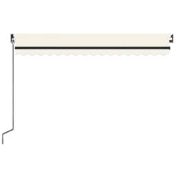 Berkfield Home Manual Retractable Awning with LED 450x300 cm Cream in Beige - thumbnail 4