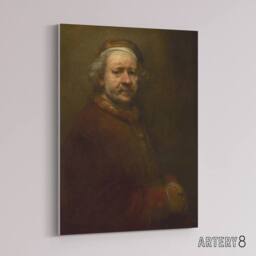 "Artery8 Self Portrait at the Age of 63 Rembrandt Canvas Wall Art Print in Brown - Size: W12"" x H16""" - thumbnail 2