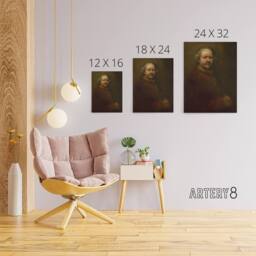 "Artery8 Self Portrait at the Age of 63 Rembrandt Canvas Wall Art Print in Brown - Size: W12"" x H16""" - thumbnail 4