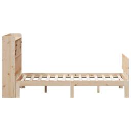 Berkfield Home Bookcase Bed without Mattress 135x190 cm Double Solid Wood Pine in Natural - thumbnail 5