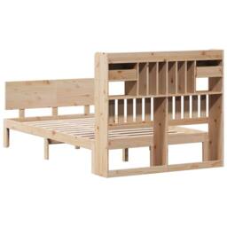 Berkfield Home Bookcase Bed without Mattress 135x190 cm Double Solid Wood Pine in Natural - thumbnail 6