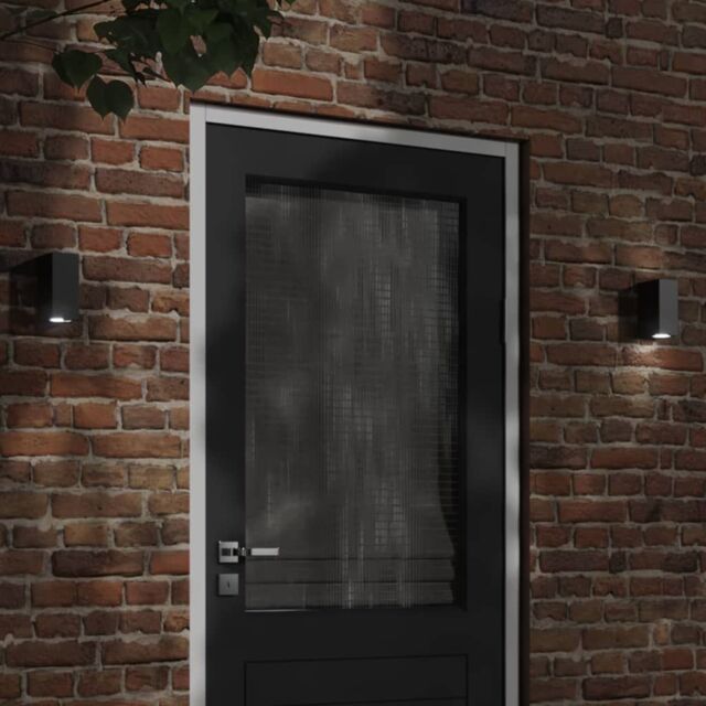 Berkfield Home Outdoor Wall Lights 2pcs Black Die-cast Aluminium - image 1