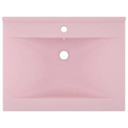 Berkfield Home Luxury Basin with Faucet Hole Matt Pink 60x46 cm Ceramic