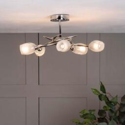 Spike 5 Light Semi Flush Ceiling Light