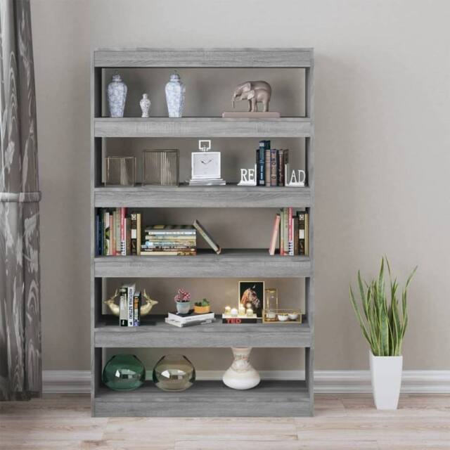 Berkfield Home Classic Book Cabinet/Room Divider Grey Sonoma 100x30x166 cm - Size: 100 x 30 x 166 cm - image 1