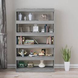 Berkfield Home Classic Book Cabinet/Room Divider Grey Sonoma 100x30x166 cm - Size: 100 x 30 x 166 cm - thumbnail 1