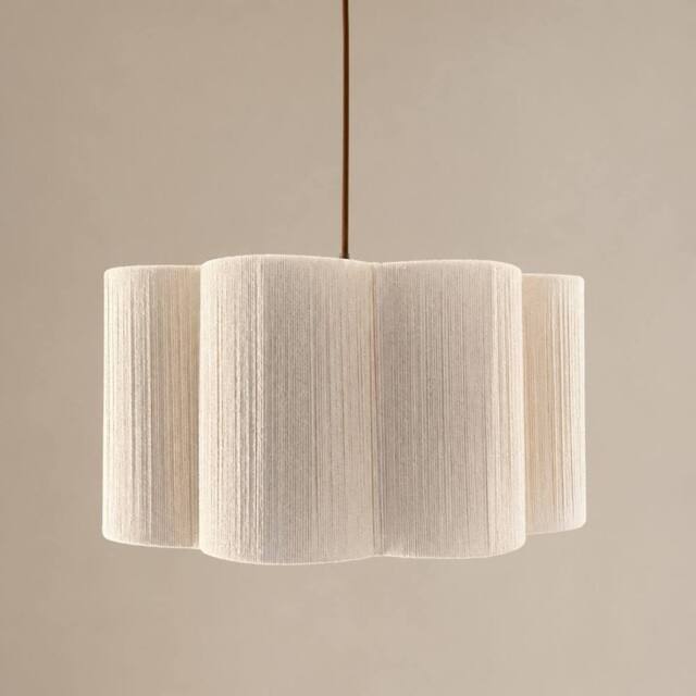CGC Lighting Caterina Scalloped Cream Fine String Drum Lampshade Large 40cm - image 1