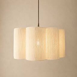 CGC Lighting Caterina Scalloped Cream Fine String Drum Lampshade Large 40cm - thumbnail 4