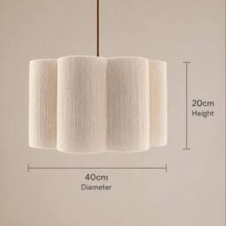 CGC Lighting Caterina Scalloped Cream Fine String Drum Lampshade Large 40cm - thumbnail 7