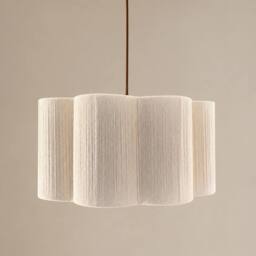 CGC Lighting Caterina Scalloped Cream Fine String Drum Lampshade Large 40cm