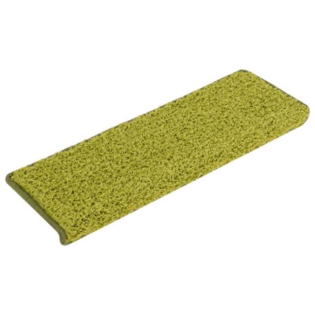 Berkfield Home Carpet Stair Treads 15 pcs 65x21x4 cm Green - Size: Medium - image 1