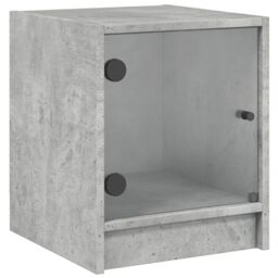Berkfield Home Bedside Cabinets with Glass Doors 2 pcs Concrete Grey 35x37x42 cm - Size: 35 x 37 x 42 cm - thumbnail 6
