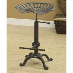 Marco Paul Brown Cast Iron Vintage Industrial Bar Stool - thumbnail 3