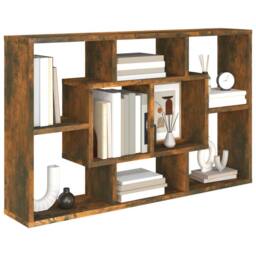 Berkfield Home Wall Shelf Smoked Oak 85x16x52.5 cm Engineered Wood in Brown - thumbnail 4