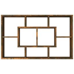 Berkfield Home Wall Shelf Smoked Oak 85x16x52.5 cm Engineered Wood in Brown - thumbnail 5