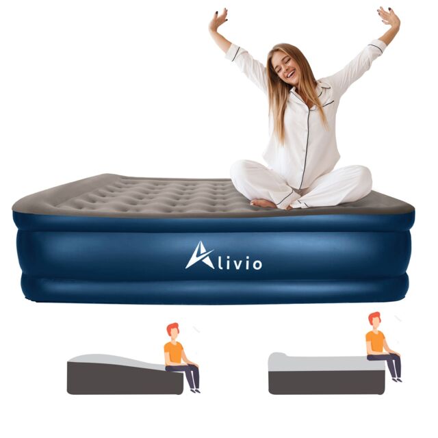 Alivio Inflatable Airbed Mattress with Built-in Electric Pump - Single/Double in Grey - Size: Double - image 1
