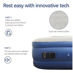 Alivio Inflatable Airbed Mattress with Built-in Electric Pump - Single/Double in Grey - Size: Double - thumbnail 8