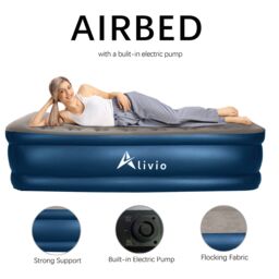 Alivio Inflatable Airbed Mattress with Built-in Electric Pump - Single/Double in Grey - Size: Double - thumbnail 4