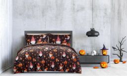 Smart Living Halloween Gonk Flannel Duvet Set Reversible Duvet Cover with Pillowcase in Charcoal - Size: Single - thumbnail 4