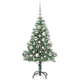 Berkfield Home Artificial Christmas Tree Snow Flocked with LED Light 120 cm in Green - thumbnail 3